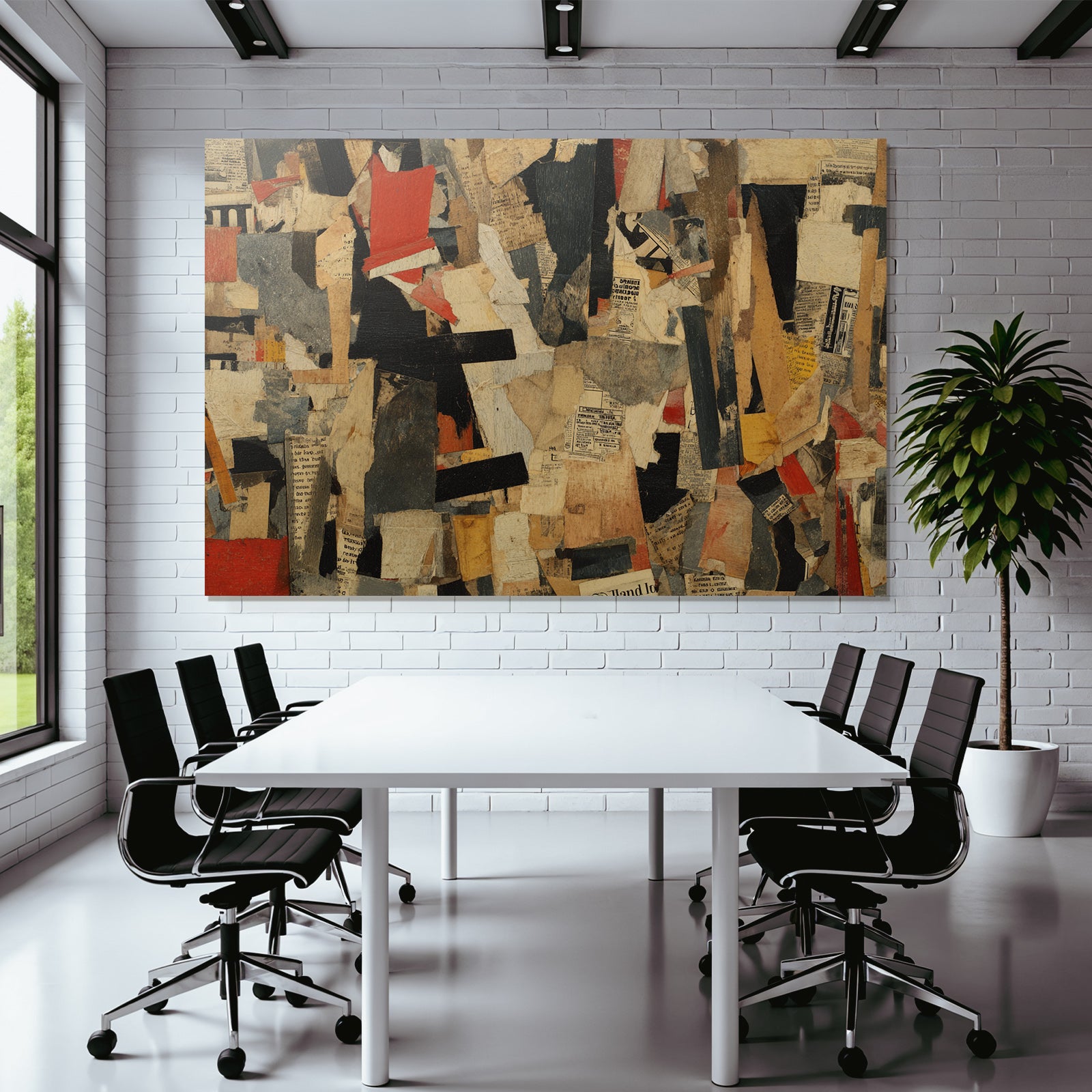 Abstrakte Gemischte Medien Collage Aus Papier Und Stoff