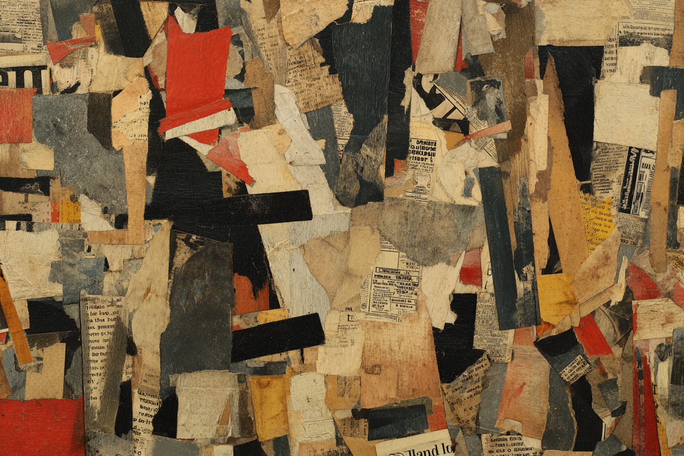 Abstrakte Gemischte Medien Collage Aus Papier Und Stoff | Dadaismus | Stilrichtungen