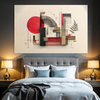 Abstrakte Geometrische Kunst Mit Farn Und Kollage