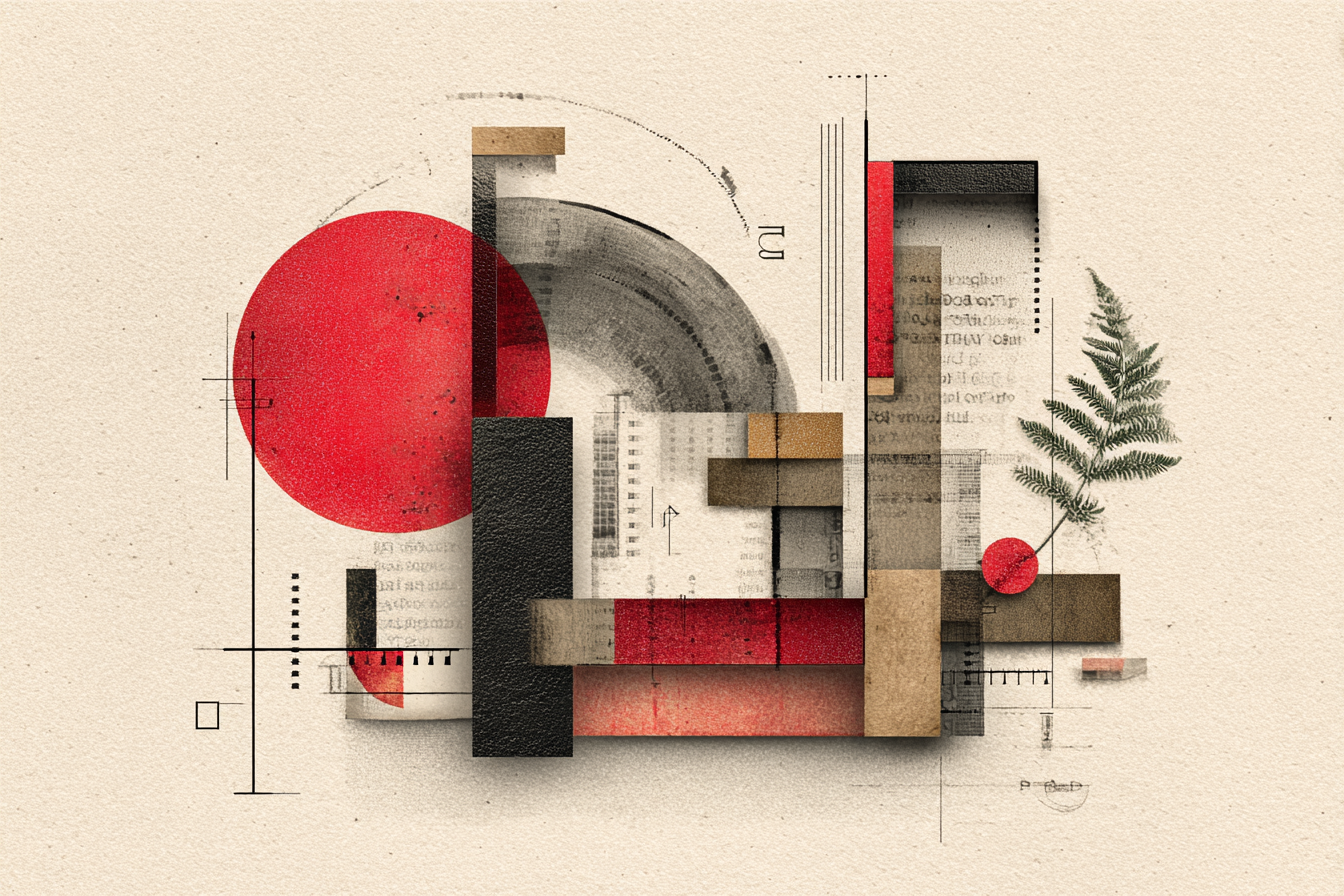 Abstrakte Geometrische Kunst Mit Farn Und Kollage | Dadaismus | Stilrichtungen