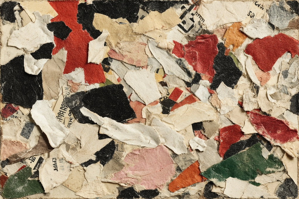 Abstrakte Papiercollage Mit Farbig Gerissenen Streifen | Dadaismus | Stilrichtungen