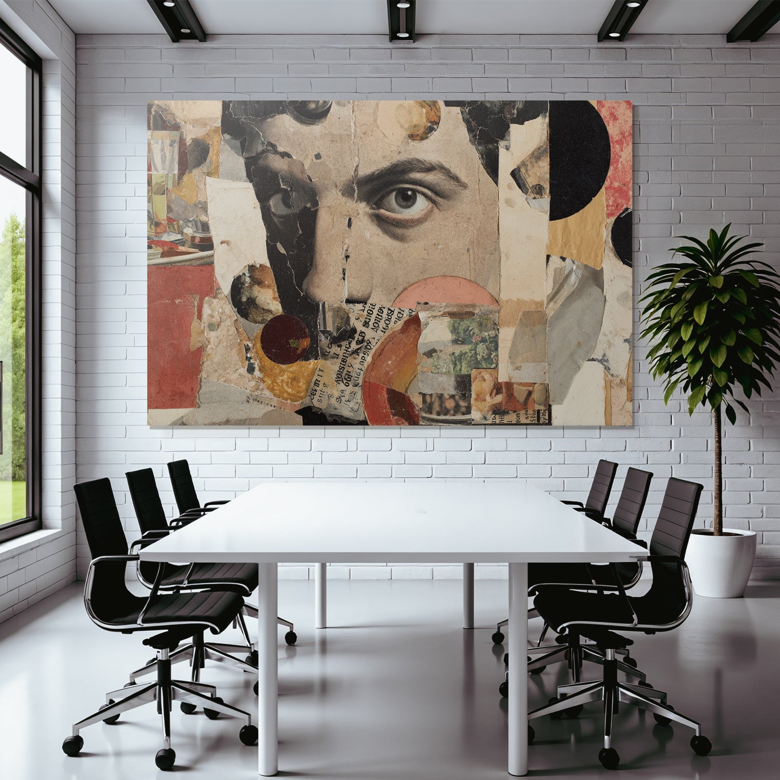 Vielschichtige Papiercollage Mit Auge Und Kreisformen