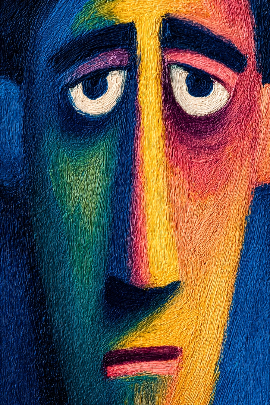 Abstraktes Ausdrucksgesicht In Leuchtenden Farben | Expressionismus | Stilrichtungen