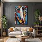 Abstraktes Gemälde Mit Gesicht In Expressionistischen Formen