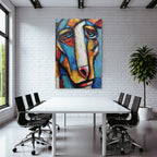 Abstraktes Gemälde Mit Gesicht In Expressionistischen Formen