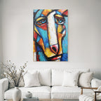 Abstraktes Gemälde Mit Gesicht In Expressionistischen Formen