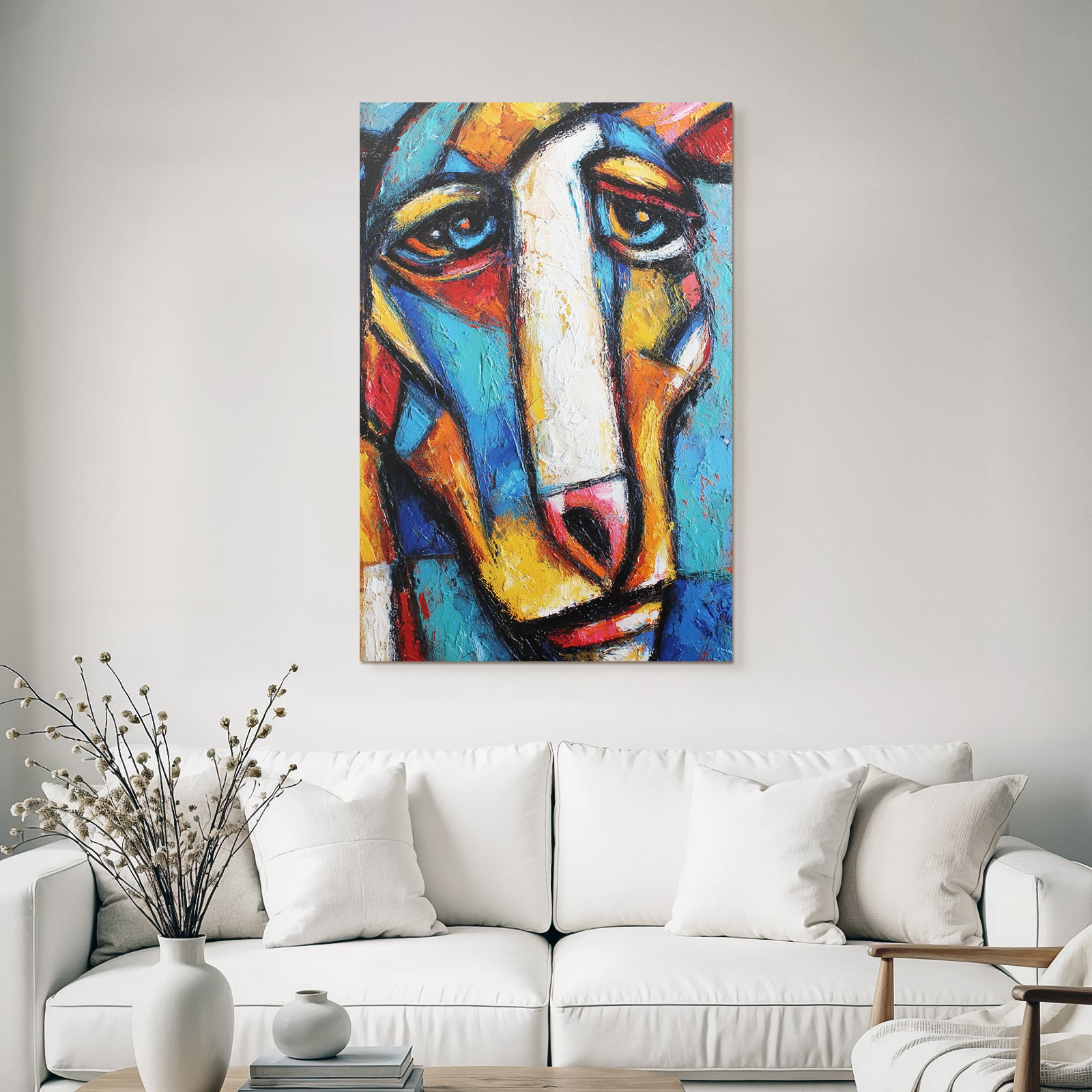 Abstraktes Gemälde Mit Gesicht In Expressionistischen Formen