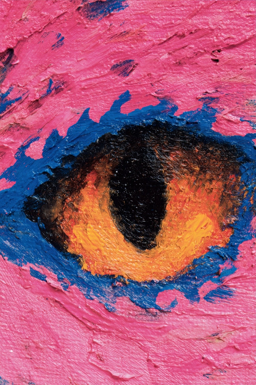 Abstraktes Stilisiertes Auge Vor Pink Blaüm Hintergrund | Expressionismus | Stilrichtungen