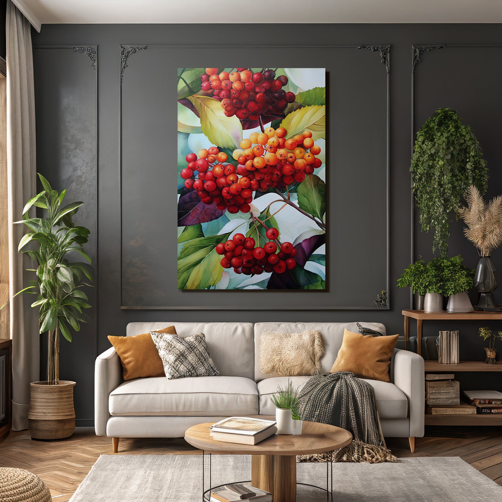 Bunte Beeren Mit Grünen Blättern