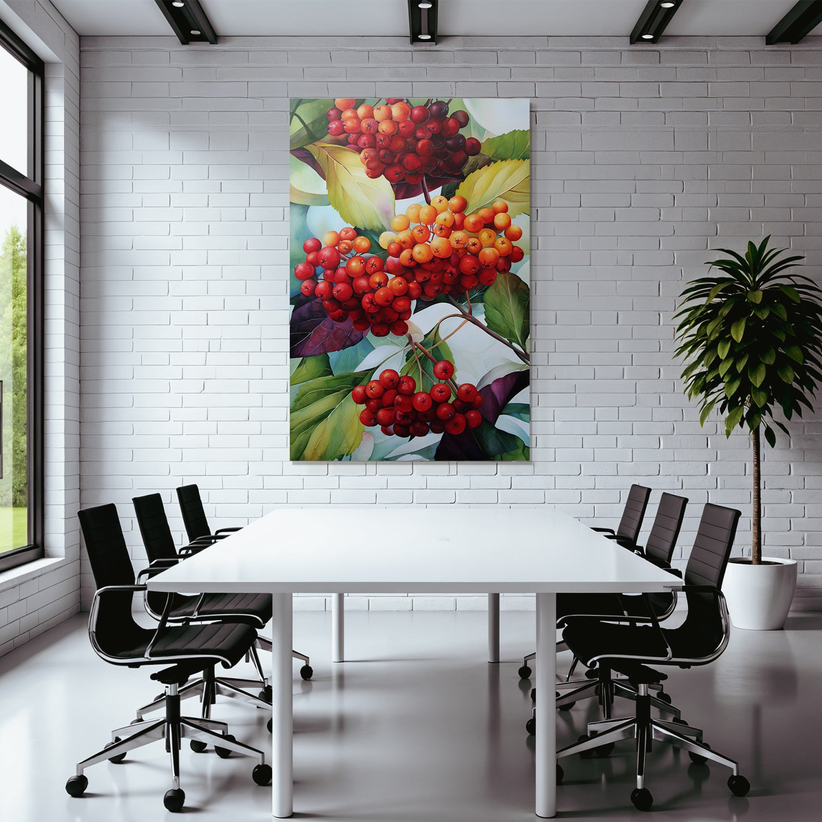 Bunte Beeren Mit Grünen Blättern