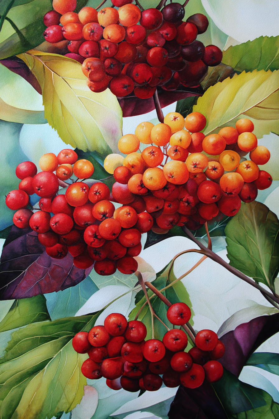 Bunte Beeren Mit Grünen Blättern | Expressionismus | Stilrichtungen