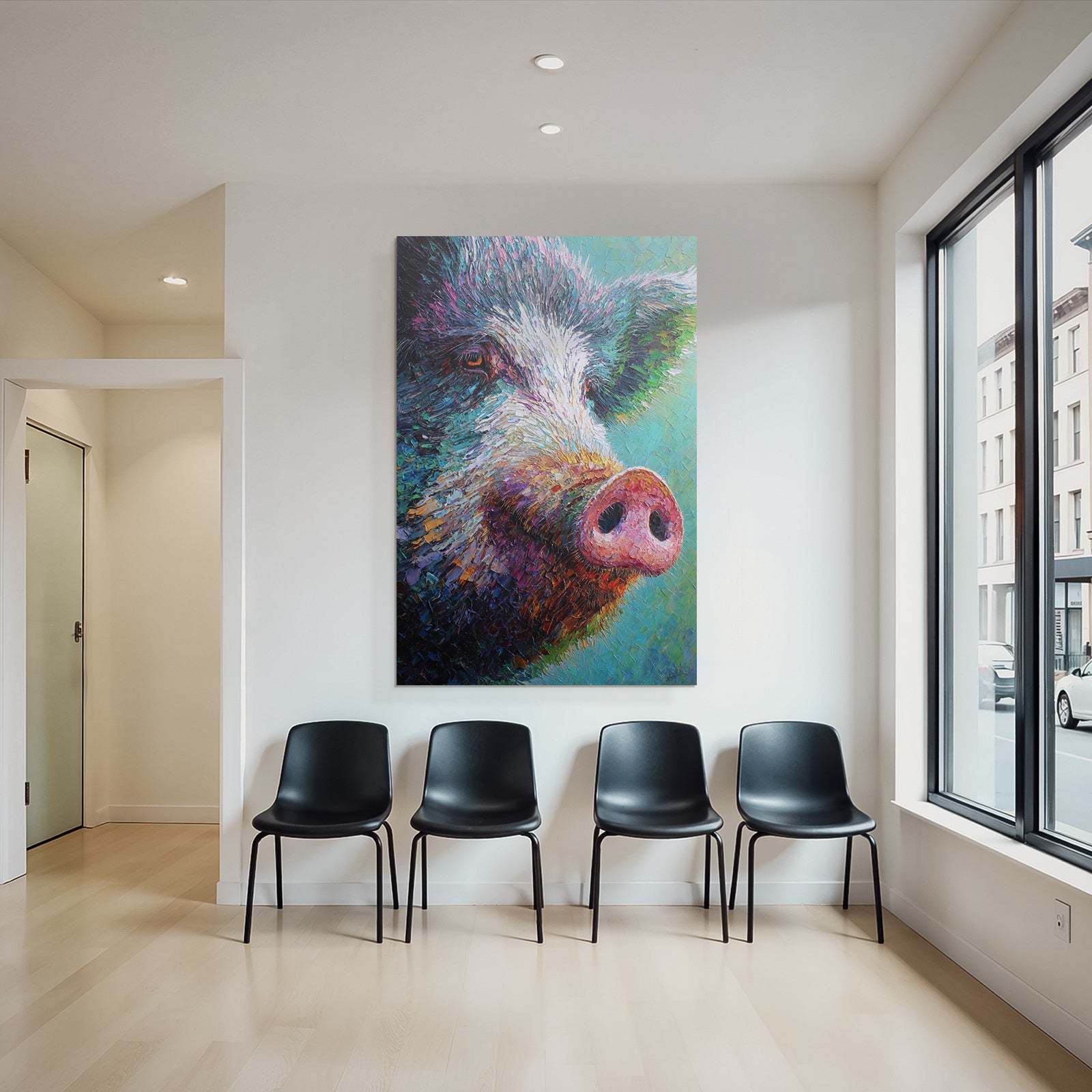 Bunte Texturierte Schweinemalerei
