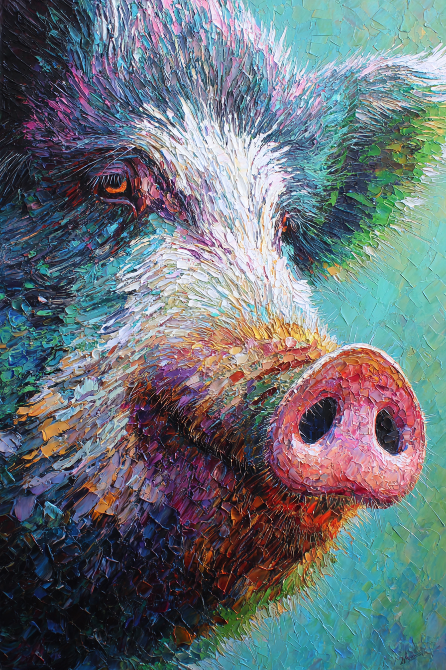 Bunte Texturierte Schweinemalerei | Expressionismus | Stilrichtungen