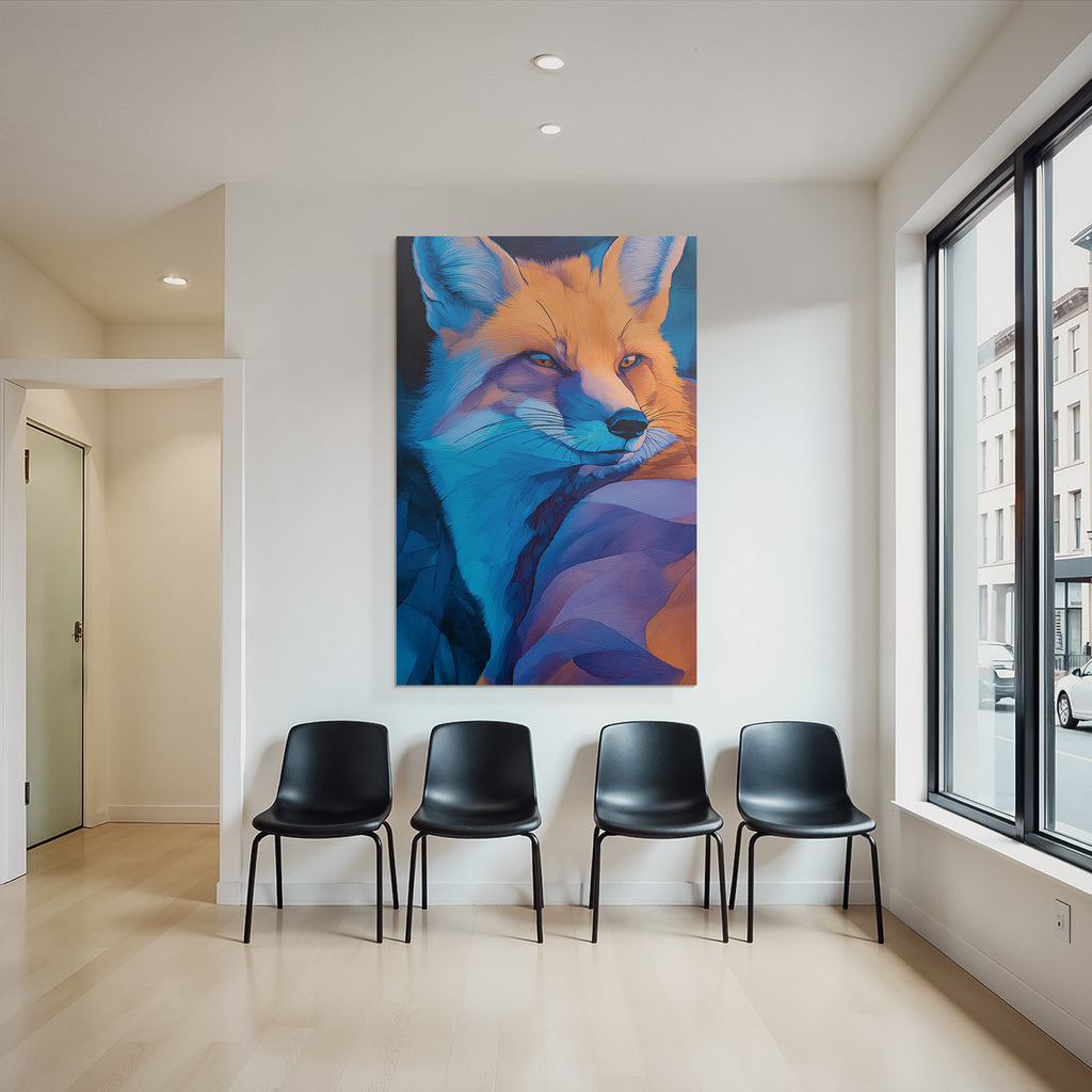 Farbintensiver Fuchs Kunstwerk Mit Leuchtenden Farben