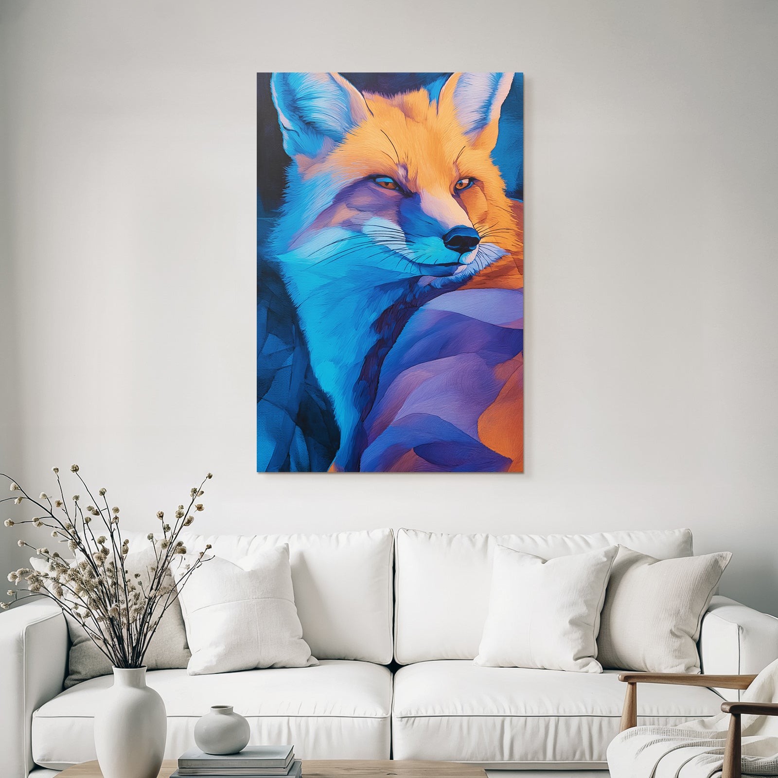 Farbintensiver Fuchs Kunstwerk Mit Leuchtenden Farben