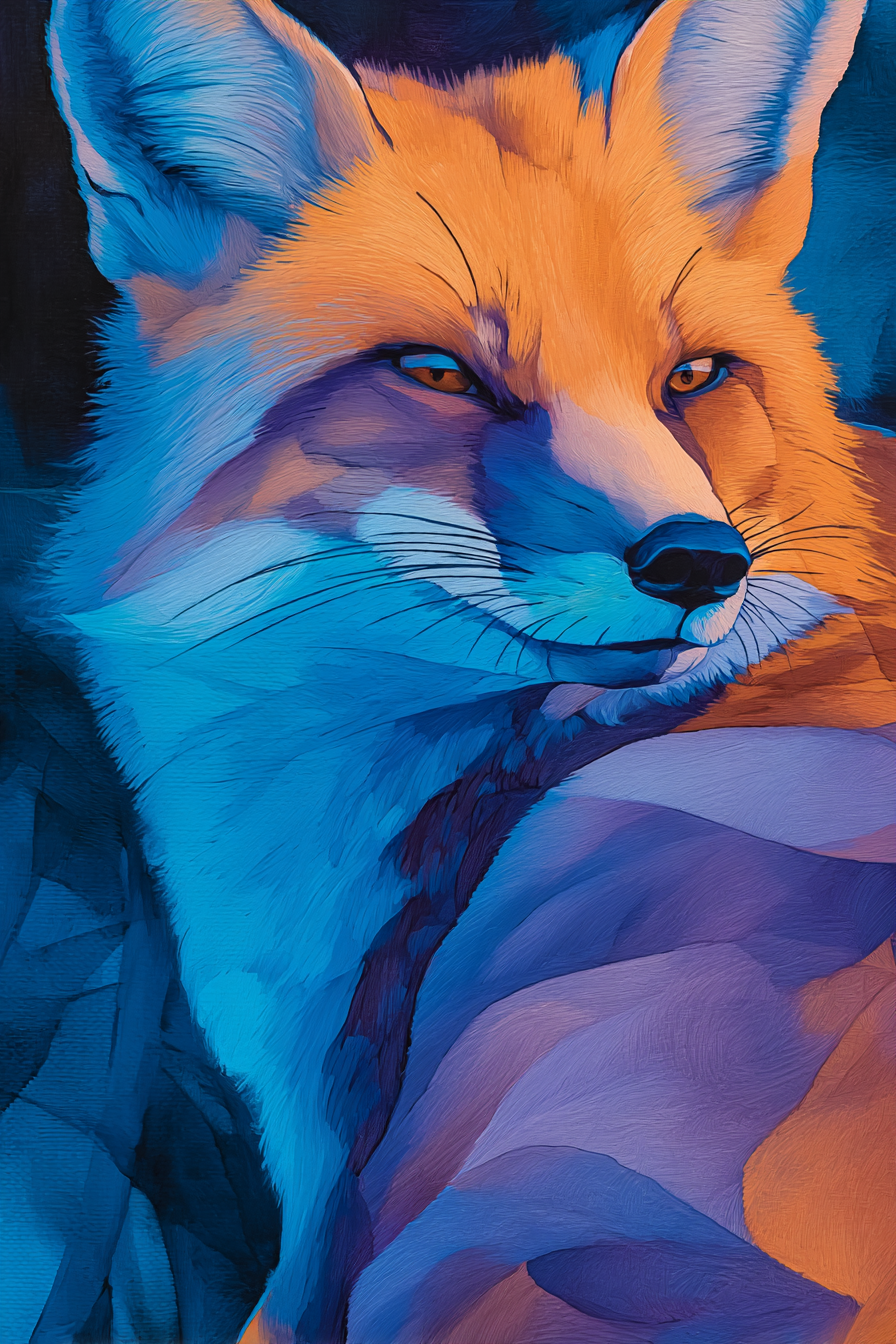 Farbintensiver Fuchs Kunstwerk Mit Leuchtenden Farben | Expressionismus | Stilrichtungen