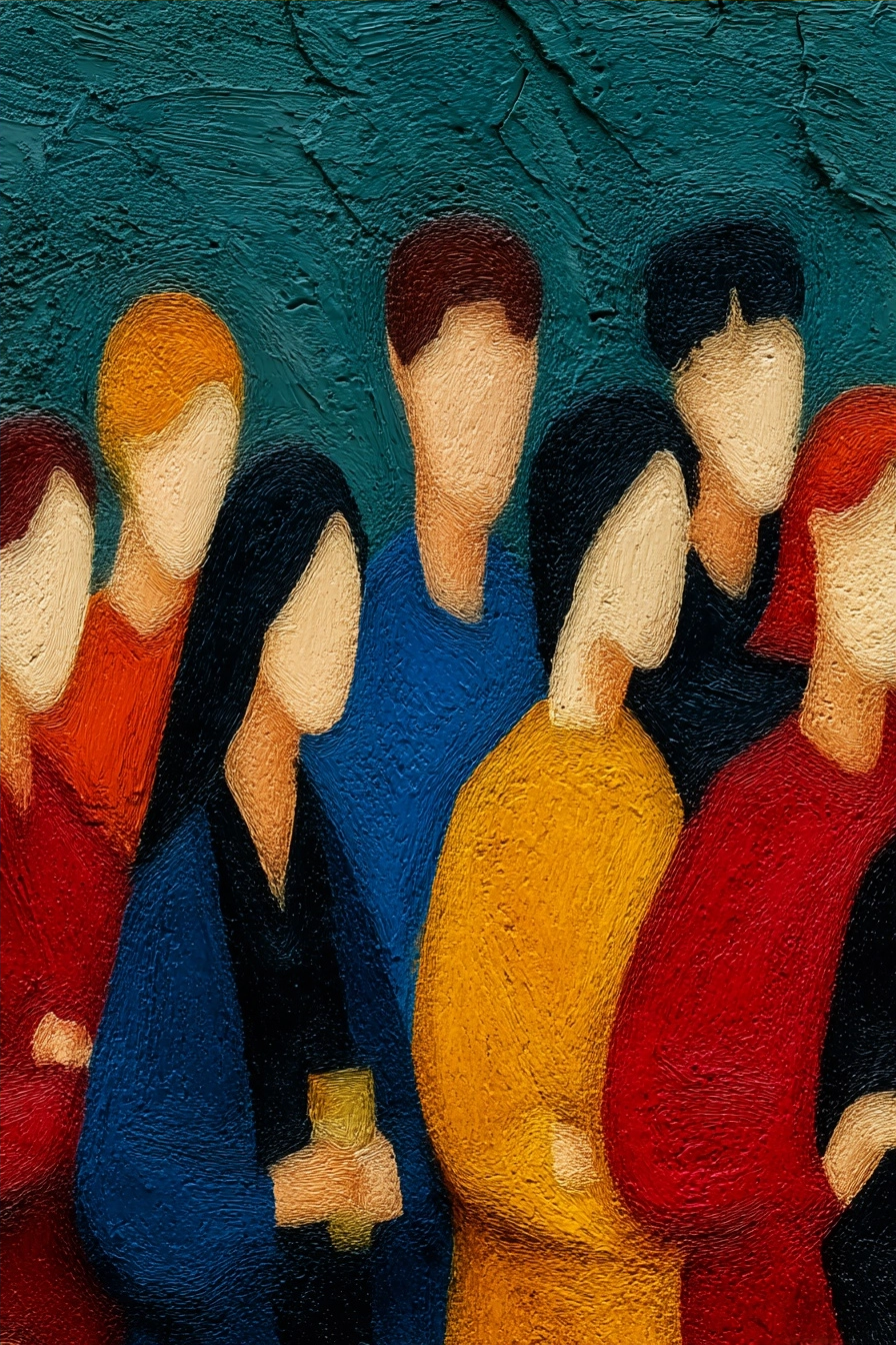 Stilisierte Gemeinschaft In Leuchtenden Farben | Expressionismus | Stilrichtungen