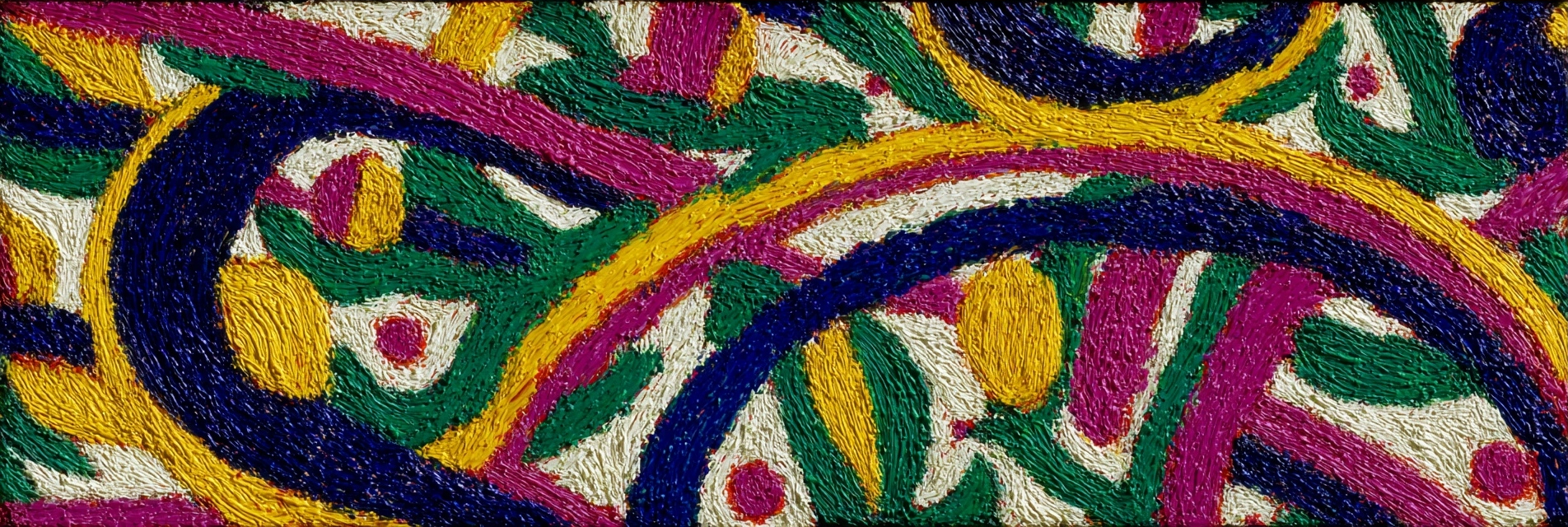 Buntes Abstraktes Kunstwerk Mit Schwungvollen Linien Und Texturierten Pinselstrichen | Expressionismus | Stilrichtungen