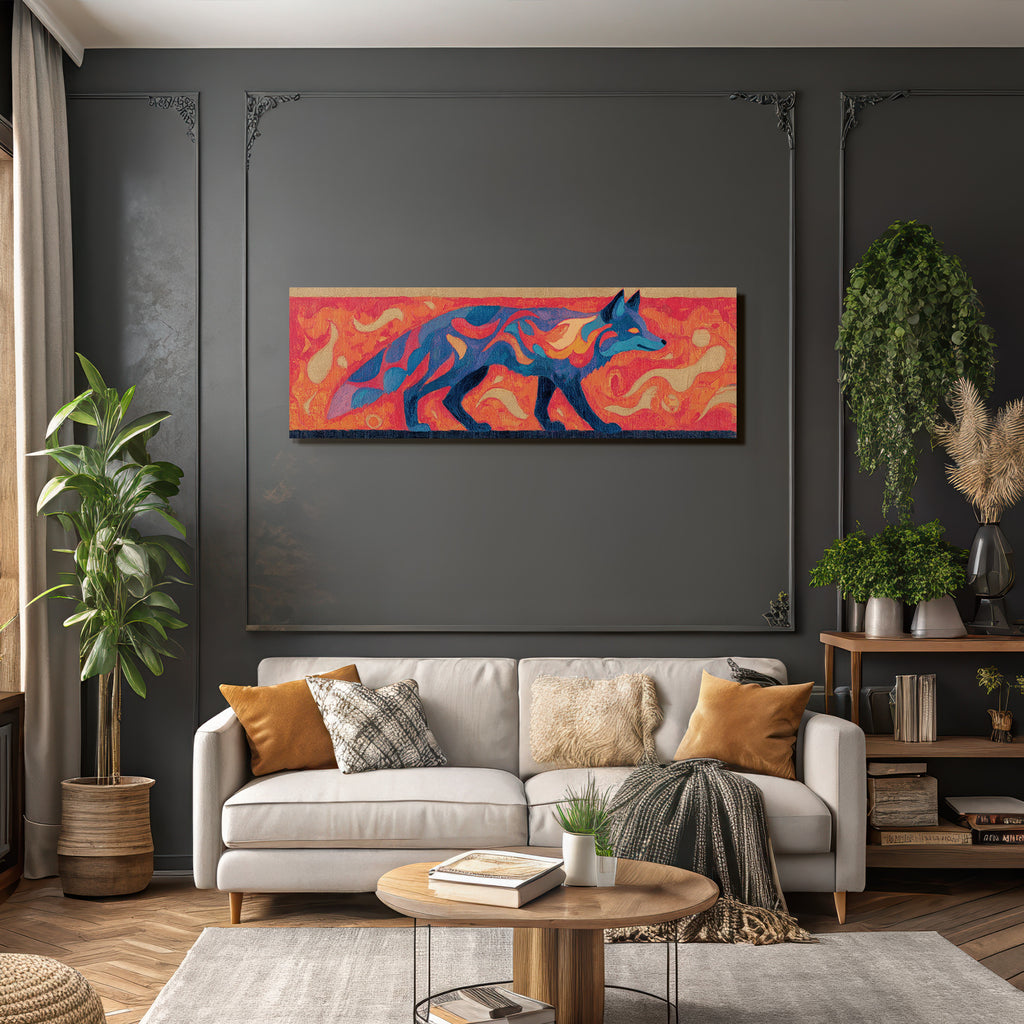 Kreativer Fuchs In Vibranten Abstrakten Farben