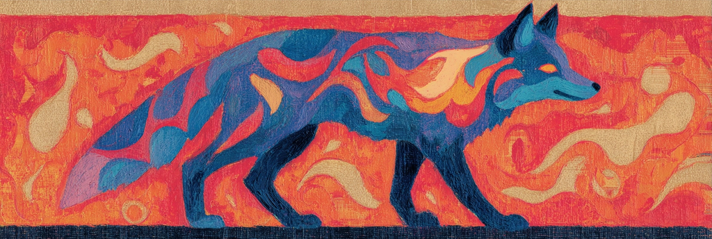 Kreativer Fuchs In Vibranten Abstrakten Farben | Expressionismus | Stilrichtungen