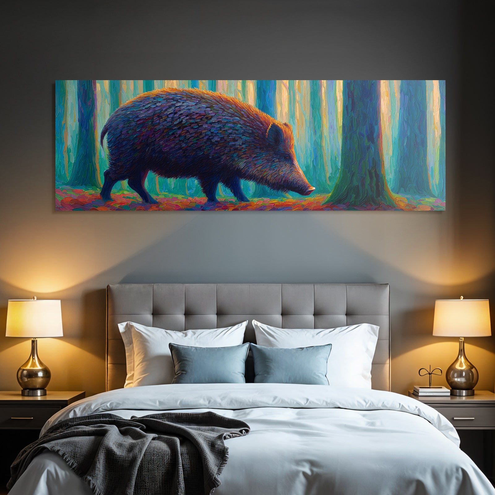 Wildschwein Im Farbenfrohen Wald
