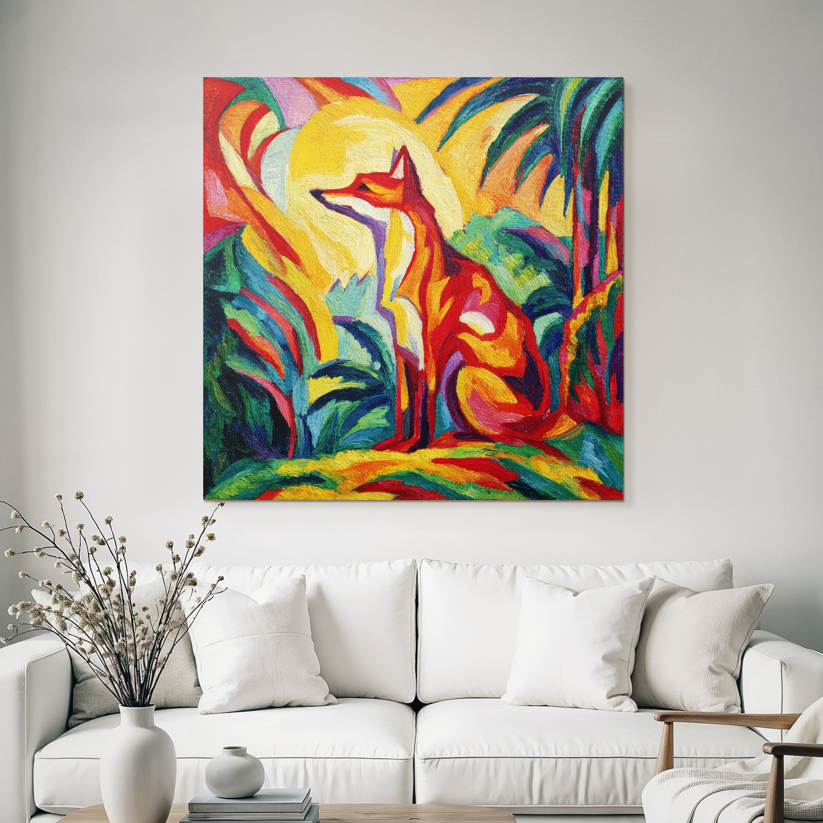 Fuchs In Farbenfroher Landschaft