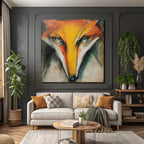 Kunstvolle Fuchs Darstellung Mit Lebendigen Farben Und Ausdrucksstarken Linien