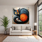 Lebendige Bunte Katze Im Impasto Stil