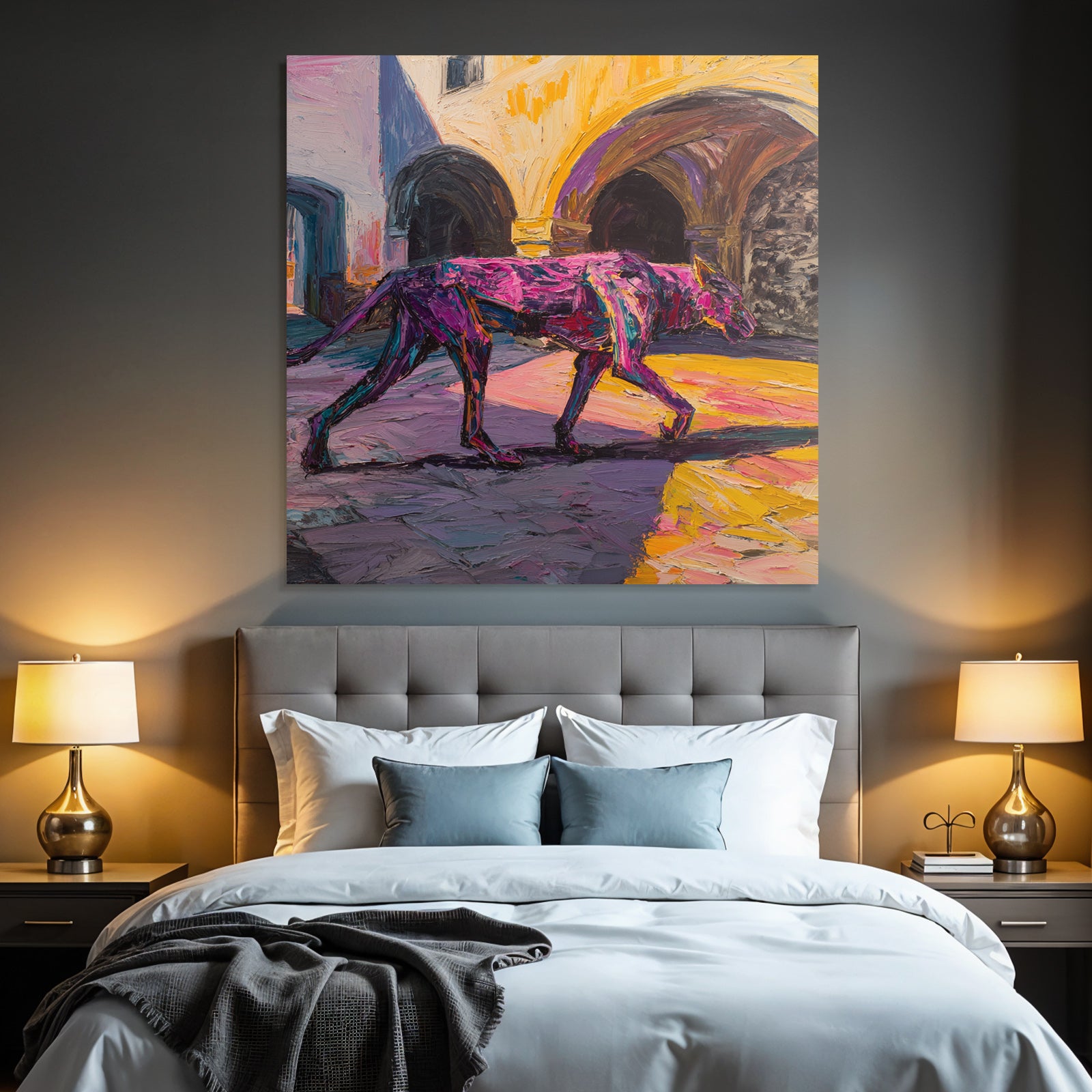 Lebendiger Hund In Expressiver Abstrakter Kunstszene