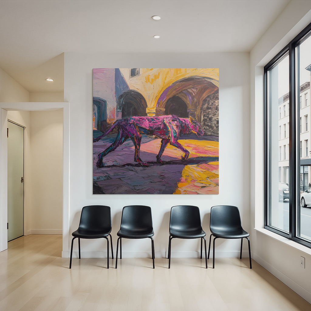 Lebendiger Hund In Expressiver Abstrakter Kunstszene