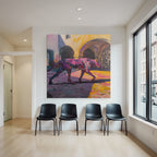 Lebendiger Hund In Expressiver Abstrakter Kunstszene