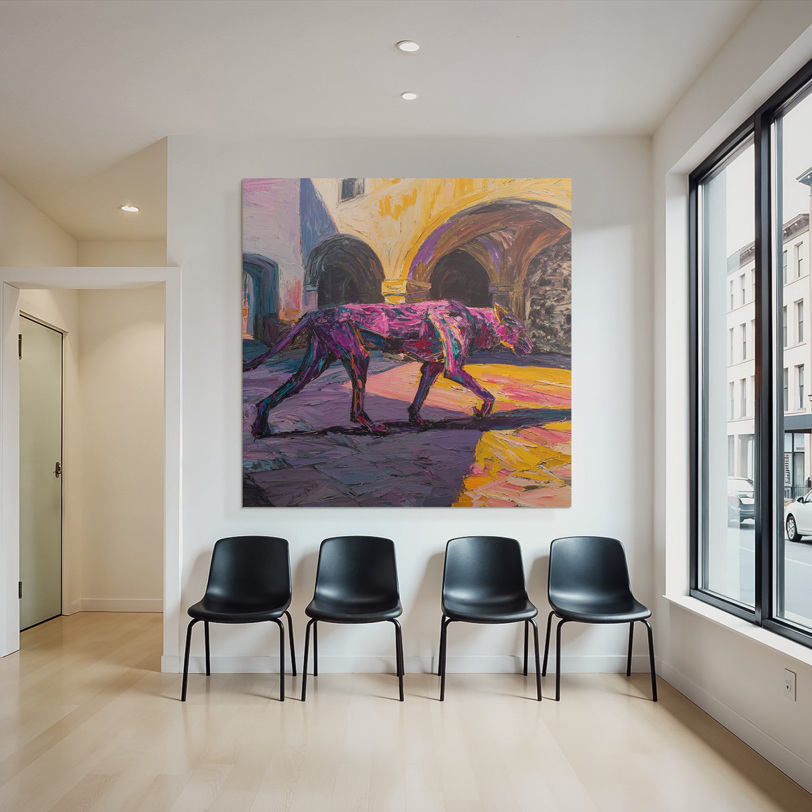 Lebendiger Hund In Expressiver Abstrakter Kunstszene