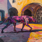 Lebendiger Hund In Expressiver Abstrakter Kunstszene | Expressionismus | Stilrichtungen