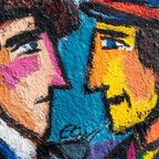 Zwei Gesichter Bunte Graffiti Wandmalerei | Expressionismus | Stilrichtungen