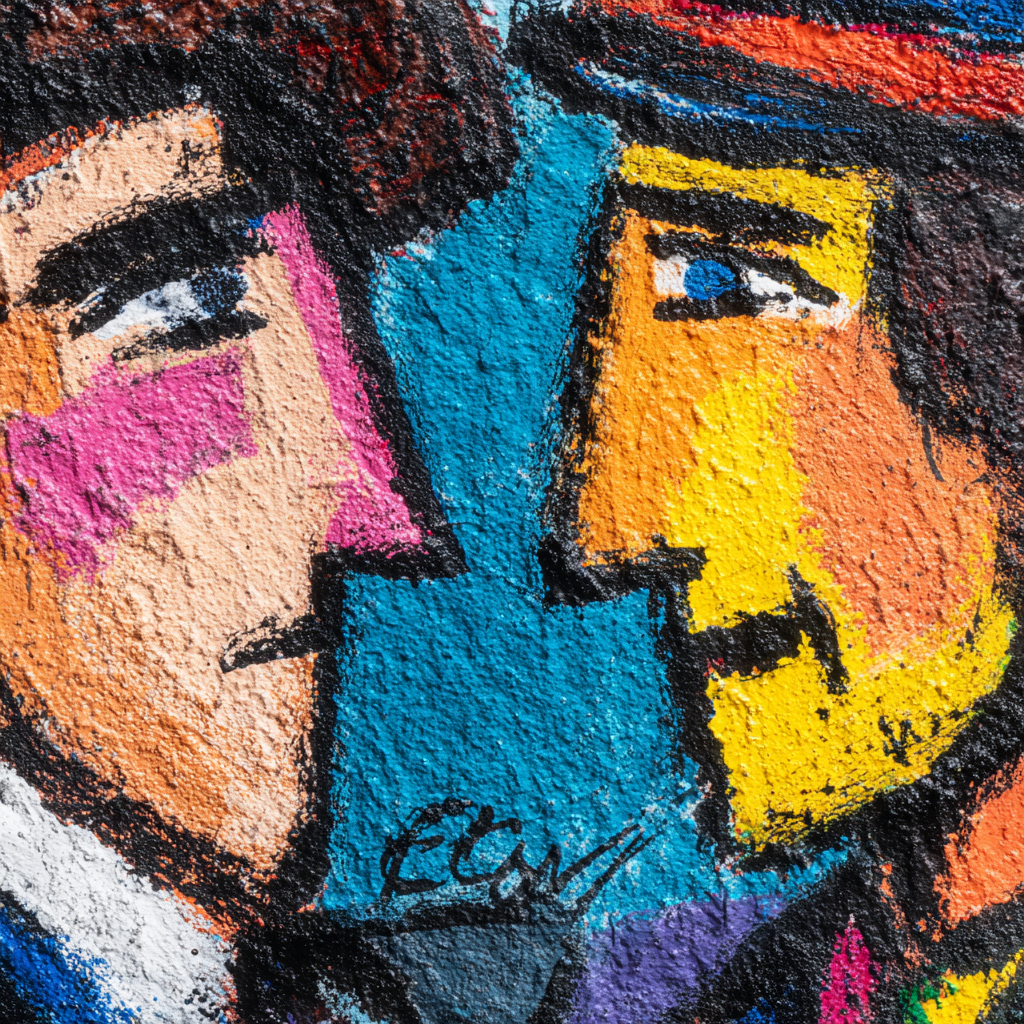 Zwei Gesichter Bunte Graffiti Wandmalerei | Expressionismus | Stilrichtungen