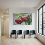 Aquarell Rote Beeren Und Grüne Blätter