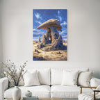 Fantastisch Surreal Fantastischer Felsentempel Mit Flachem Stein Dach
