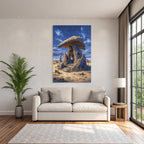 Fantastisch Surreal Fantastischer Felsentempel Mit Flachem Stein Dach