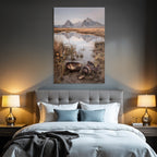Fantastisch Surreal Idyllische Berglandschaft Mit Muscheln Am Wasser