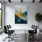 Fantastisch Surreal Sendeturm In Abstrakter Berglandschaft