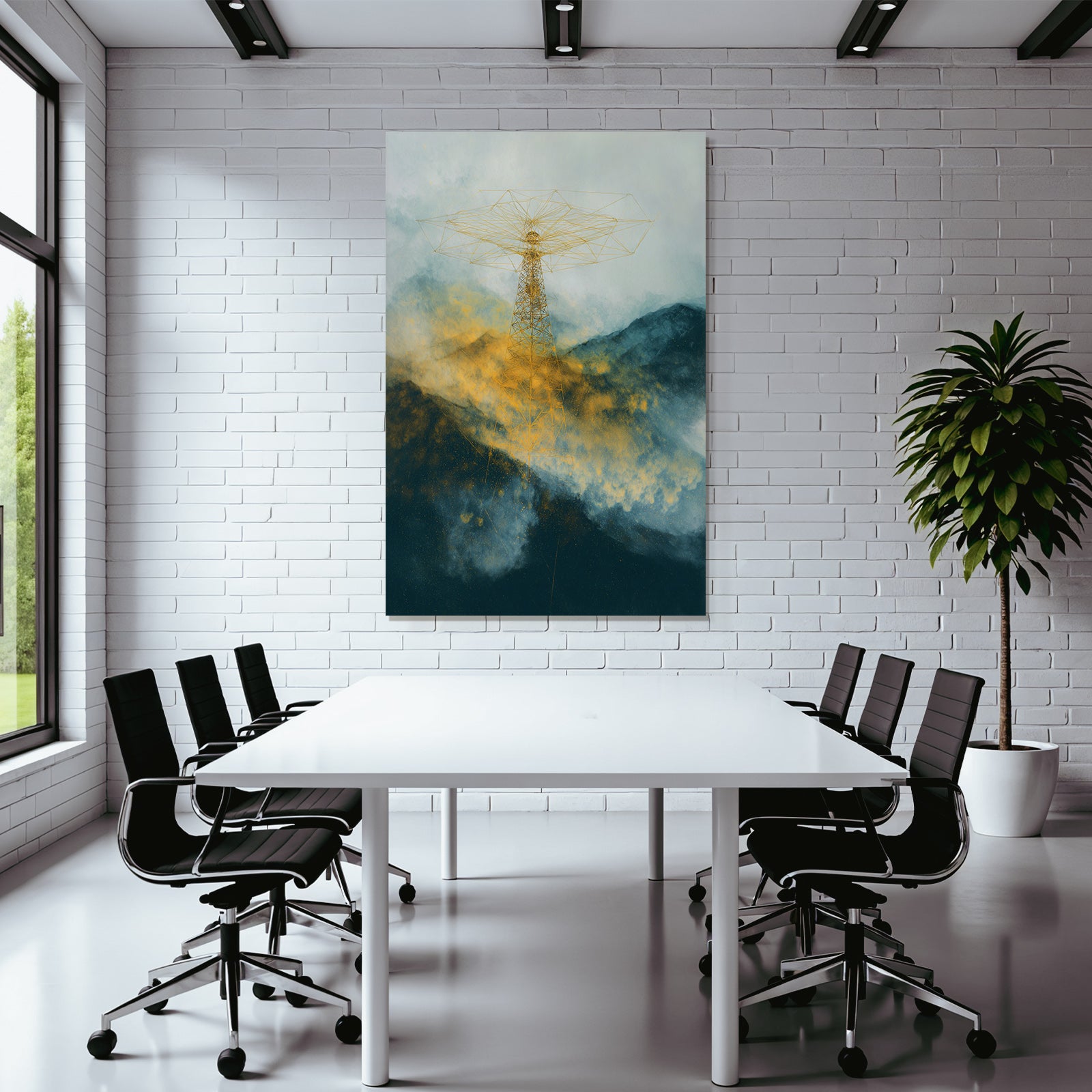 Fantastisch Surreal Sendeturm In Abstrakter Berglandschaft