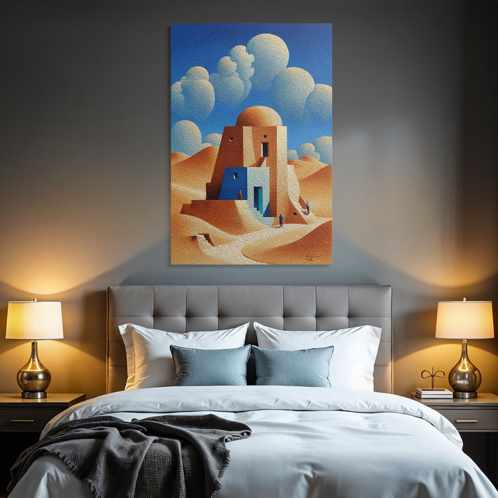 Fantastisch Surreal Surreale Geometrische Architektur In Der Wüstenlandschaft