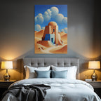 Fantastisch Surreal Surreale Geometrische Architektur In Der Wüstenlandschaft