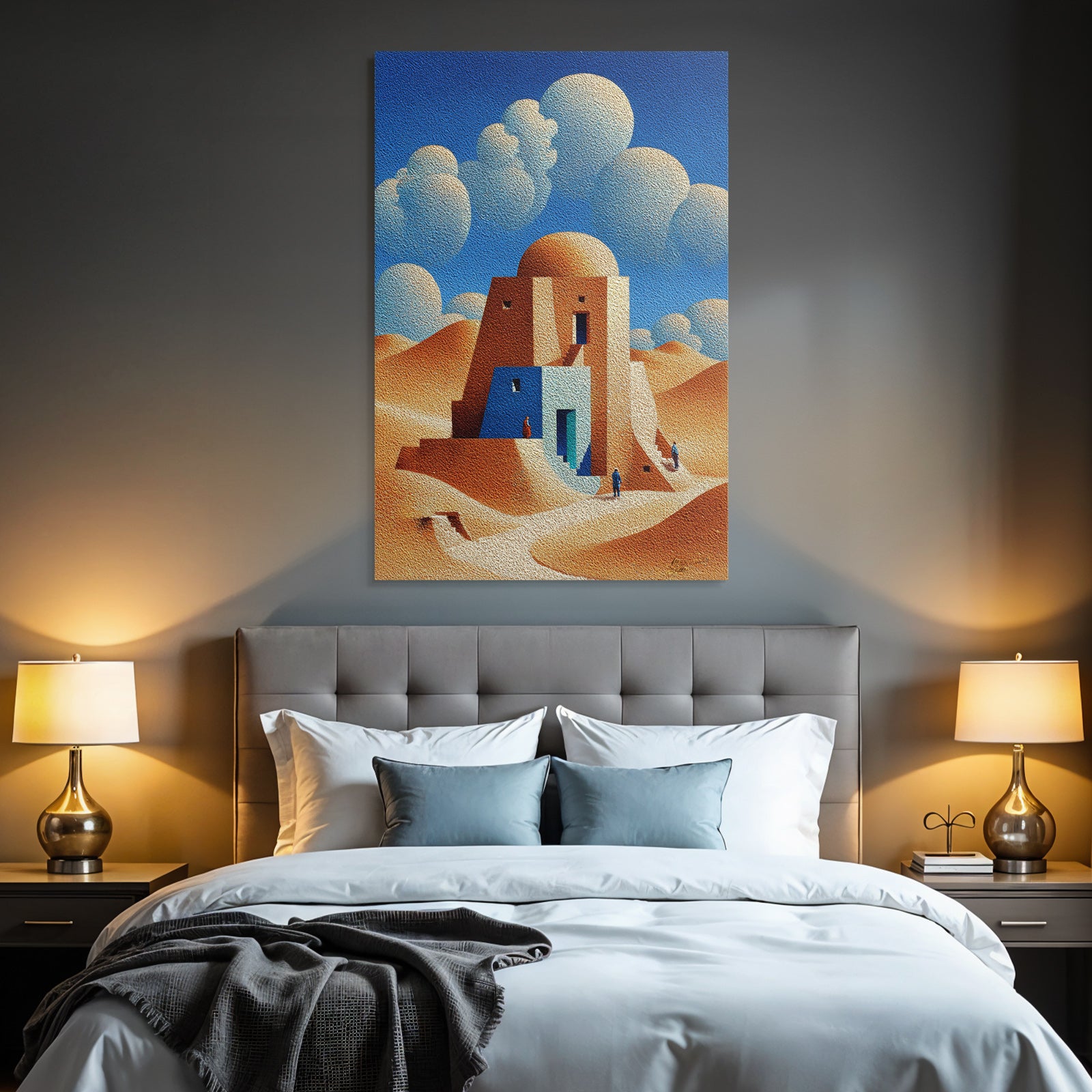 Fantastisch Surreal Surreale Geometrische Architektur In Der Wüstenlandschaft