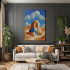 Fantastisch Surreal Surreale Geometrische Architektur In Der Wüstenlandschaft