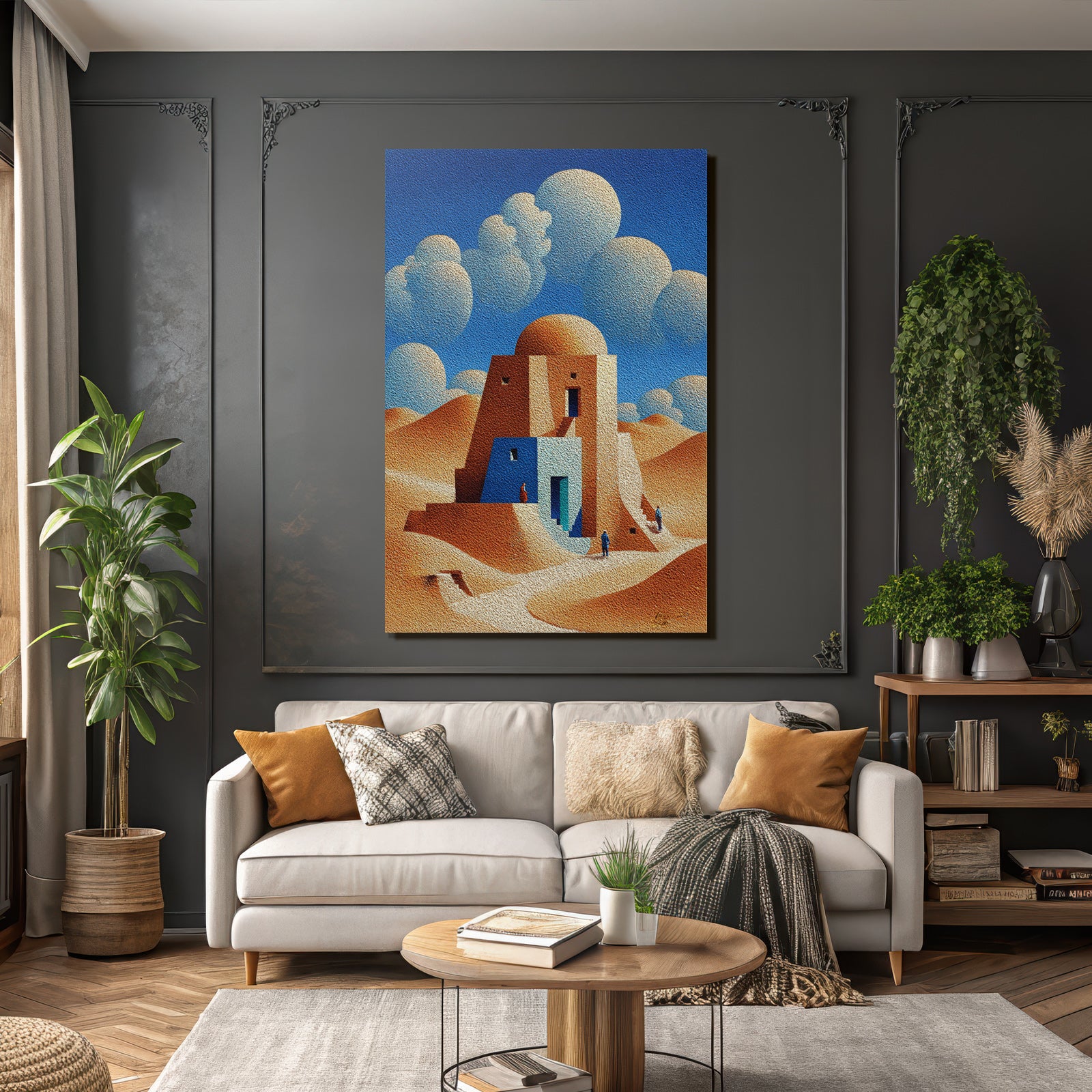 Fantastisch Surreal Surreale Geometrische Architektur In Der Wüstenlandschaft