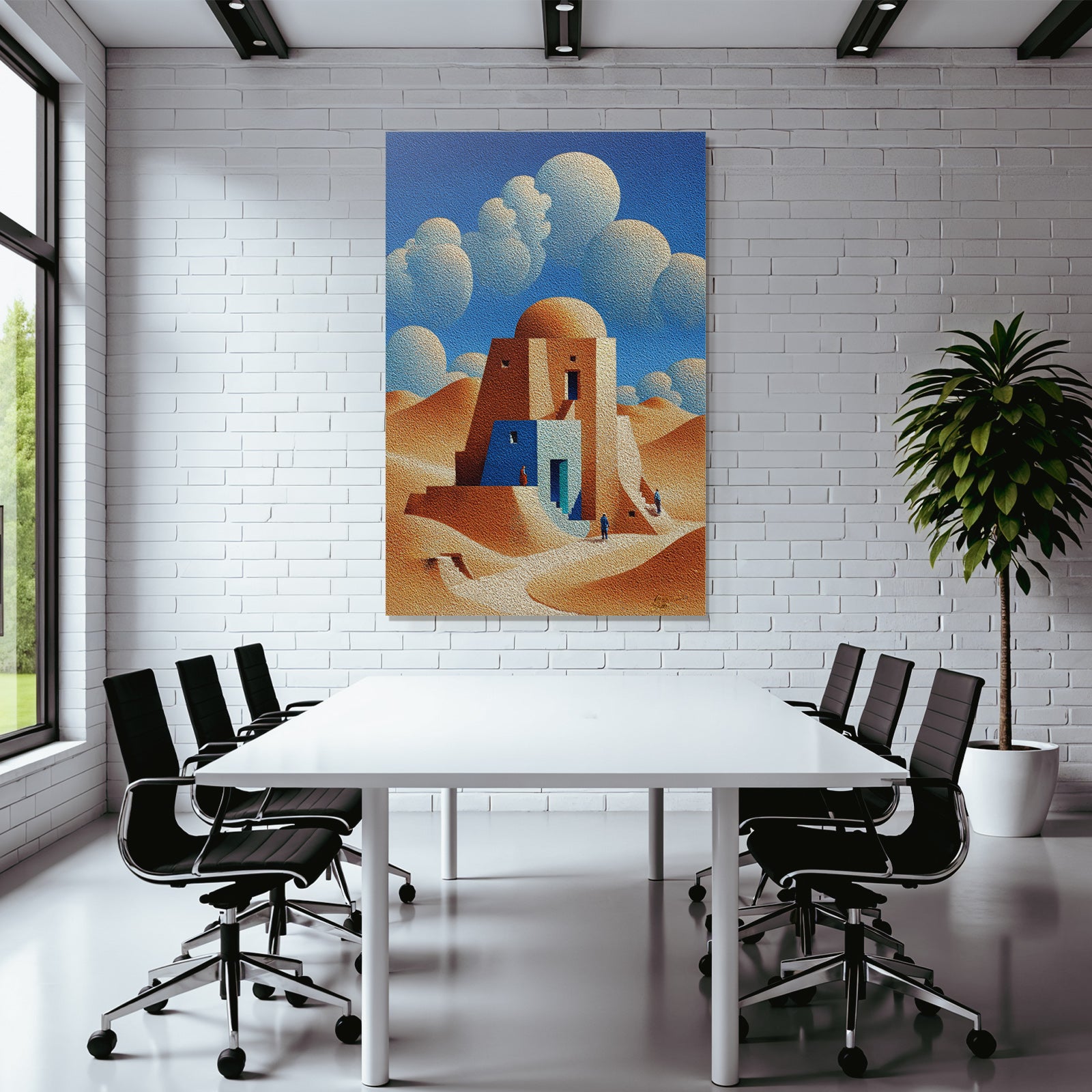 Fantastisch Surreal Surreale Geometrische Architektur In Der Wüstenlandschaft