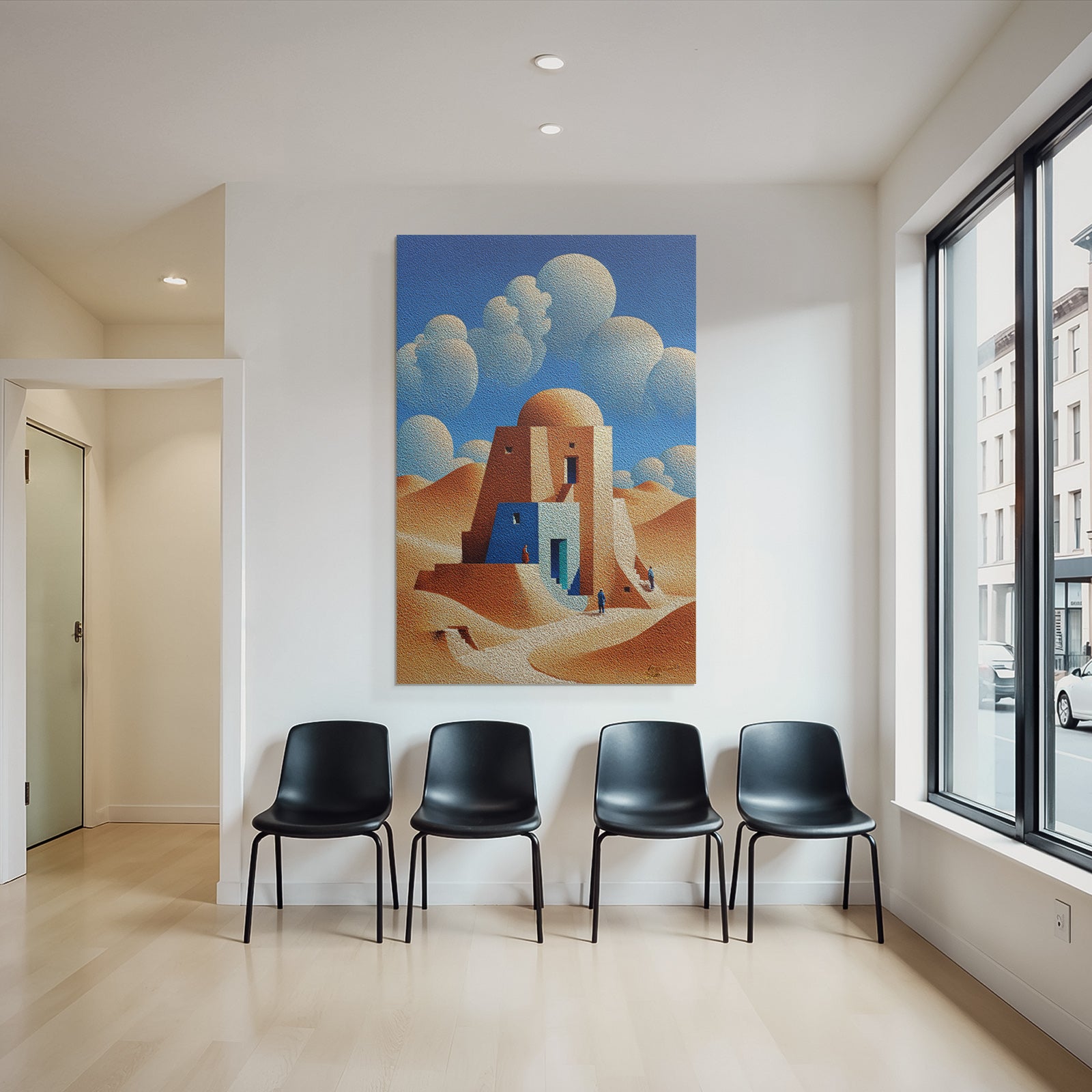 Fantastisch Surreal Surreale Geometrische Architektur In Der Wüstenlandschaft