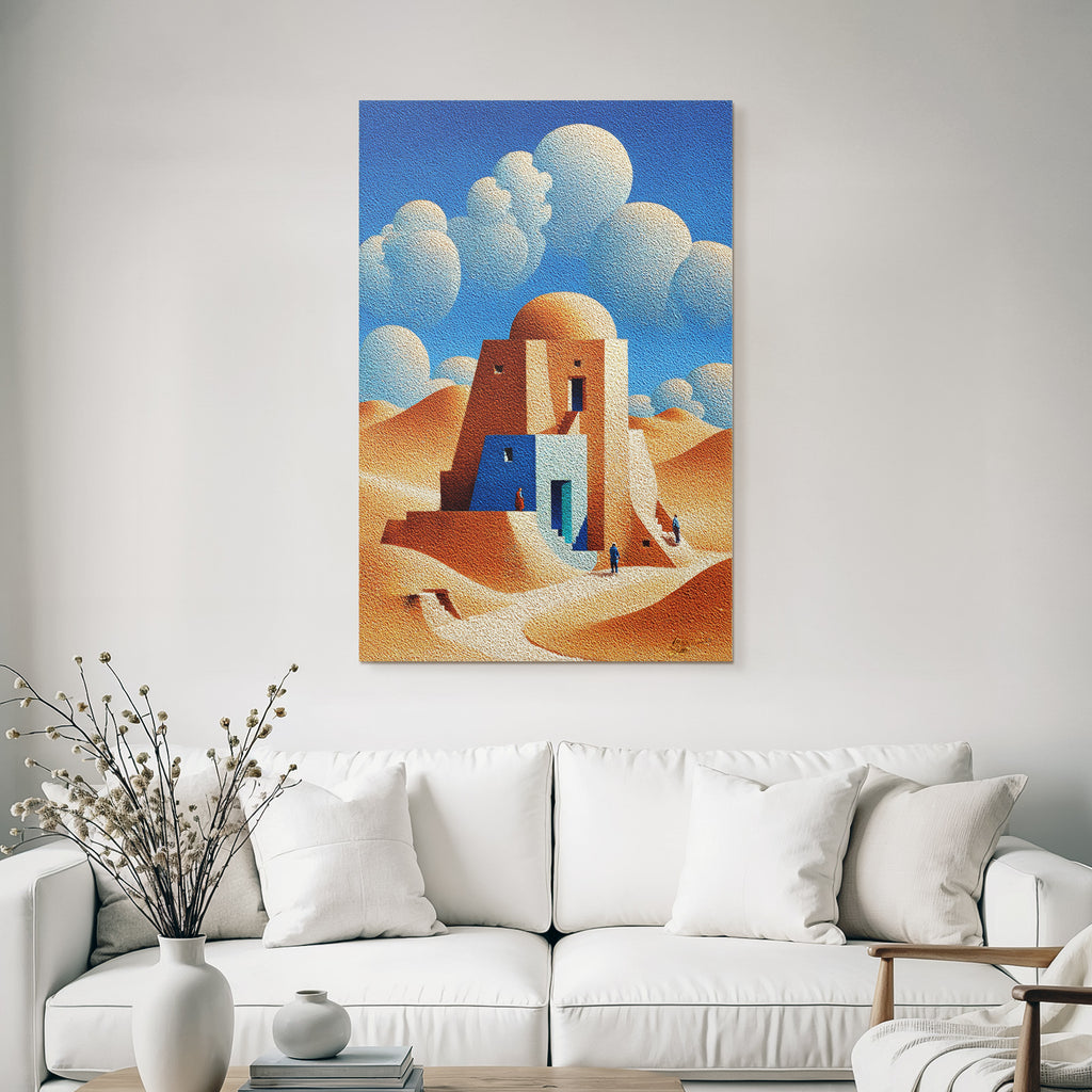 Fantastisch Surreal Surreale Geometrische Architektur In Der Wüstenlandschaft