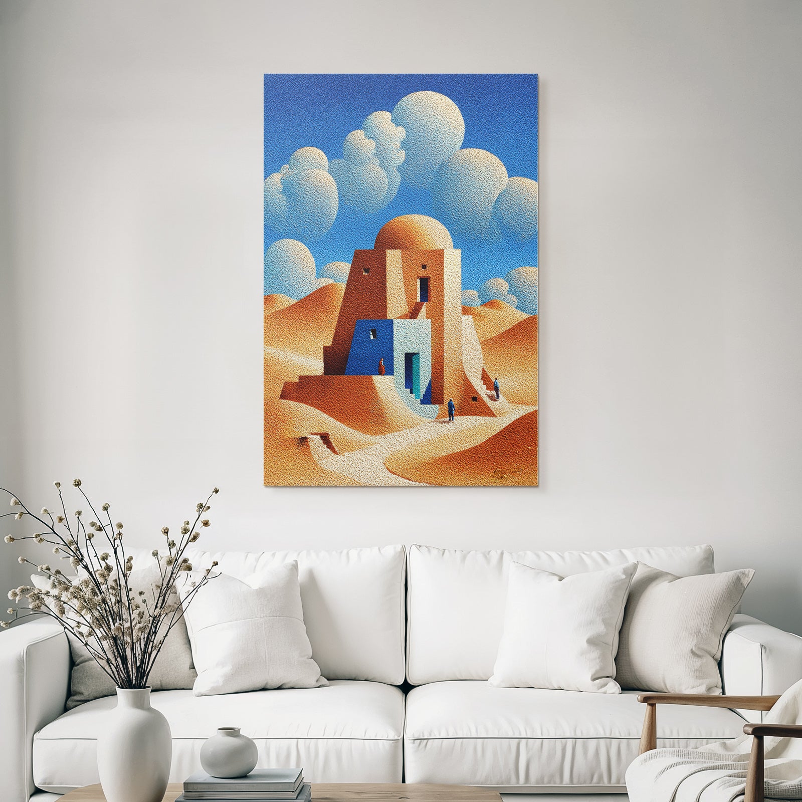 Fantastisch Surreal Surreale Geometrische Architektur In Der Wüstenlandschaft
